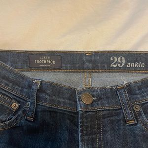 Jcrew toothpick jeans 29 ankle